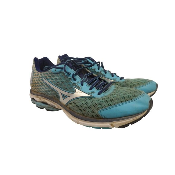 Mizuno Shoes - Mizuno Women's Wave Rider 18 Running Shoe Blue Atoll/Silver/BlueDepths Size 10.5